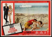 3a558 DR. NO Italian photobusta R71 Sean Connery as James Bond 007 w/ Ursula Andress on beach!