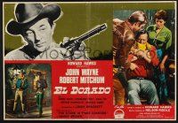 3a559 EL DORADO Italian photobusta '67 John Wayne, Robert Mitchum, Charlene Holt, Howard Hawks!
