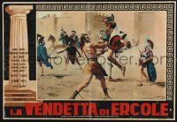 3a564 GOLIATH & THE DRAGON Italian photobusta '61 cool sword & sandal fighting image!