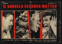 3a566 GOSPEL ACCORDING TO ST. MATTHEW Italian photobusta '64 Pasolini's Il Vangelo secondo Matteo!