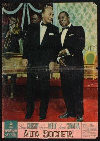 3a568 HIGH SOCIETY Italian photobusta '56 different images of Bing Crosby & Louis Armstrong!