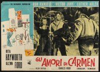 3a574 LOVES OF CARMEN Italian photobusta R60 different image of sexy Rita Hayworth & Glenn Ford!