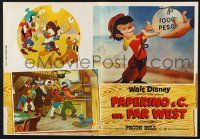 3a545 PAPERINO E C NEL FAR WEST/PECOS BILL set of 2 Italian photobustas R70s Walt Disney!