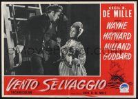 3a579 REAP THE WILD WIND Italian photobusta R59 cool image of John Wayne & Susan Hayward!