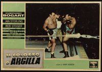 3a500 HARDER THEY FALL Italian 13x18 pbusta '56 great image of Max Baer and other fighter in ring!