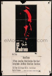3a038 GODFATHER Spanish '72 profile art of Marlon Brando, Francis Ford Coppola crime classic!