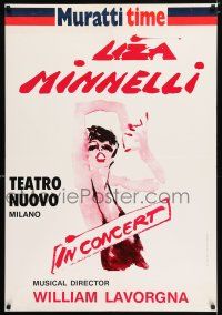 3a504 LIZA MINNELLI 27x40 Italian music poster '82 cool different art of the star at Teatro Nuovo!