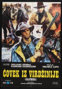 3a426 CALIFORNIA Yugoslavian 19x27 '78 directed by Michele Lupo, cool spaghetti western art by Landi