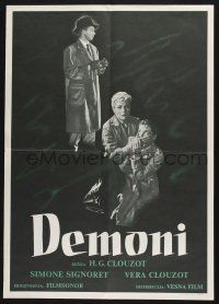 3a432 DIABOLIQUE Yugoslavian 20x28 '55 Simone Signoret in Clouzot's Les Diaboliques!