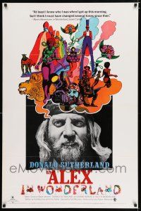 3b031 ALEX IN WONDERLAND style B 1sh '71 wild image of Donald Sutherland, Jeanne Moreau!