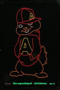 3b040 ALVIN & THE CHIPMUNKS: THE SQUEAKQUEL style B teaser DS 1sh '09 Alvin in X-mas lights!