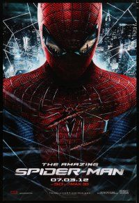 3b042 AMAZING SPIDER-MAN teaser DS 1sh '12 Andrew Garfield in title role over city!
