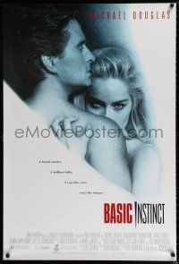 3b084 BASIC INSTINCT 1sh '92 Paul Verhoeven directed, Michael Douglas & sexy Sharon Stone!