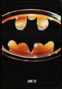 3b089 BATMAN teaser 1sh '89 directed by Tim Burton, cool image of Bat logo!