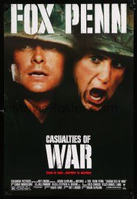 3b154 CASUALTIES OF WAR 1sh '89 Michael J. Fox, Sean Penn, directed by Brian De Palma!