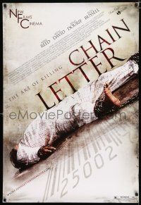 3b160 CHAIN LETTER DS 1sh '09 Nikkie Reed, cool creepy horror image of body in chains!