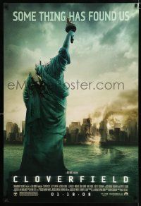 3b170 CLOVERFIELD advance 1sh '08 wild image of destroyed New York & Lady Liberty decapitated!