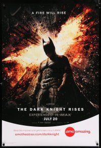 3b193 DARK KNIGHT RISES IMAX teaser DS 1sh '12 Christian Bale as Batman, a fire will rise!