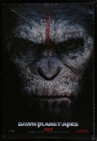 3b197 DAWN OF THE PLANET OF THE APES style A teaser DS 1sh '14 super close-up of Caesar!