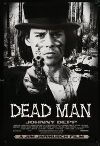 3b201 DEAD MAN 1sh '96 great image of Johnny Depp pointing gun, Jim Jarmusch's mystic western!