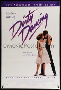3b210 DIRTY DANCING 1sh R97 classic image of Patrick Swayze & Jennifer Grey in sexy embrace!