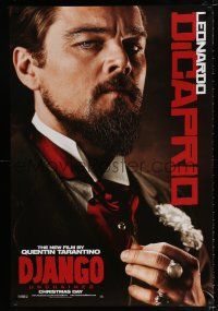 3b213 DJANGO UNCHAINED teaser DS 1sh '12 cool close-up image of Leonardo DiCaprio!