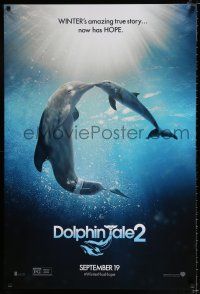 3b217 DOLPHIN TALE 2 teaser DS 1sh '14 Harry Connick Jr., Judd, Kristofferson, Morgan Freeman!