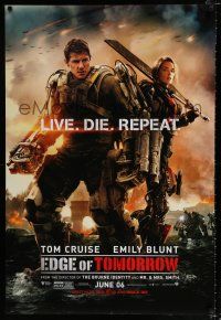 3b229 EDGE OF TOMORROW June 06 style teaser DS 1sh '14 Tom Cruise & Emily Blunt, live, die, repeat!
