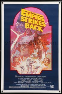 3b235 EMPIRE STRIKES BACK 1sh R82 George Lucas sci-fi classic, cool artwork by Tom Jung!