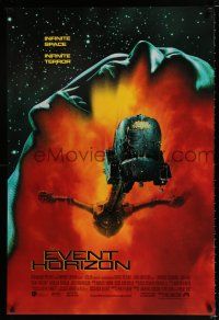 3b246 EVENT HORIZON int'l DS 1sh '97 Laurence Fishburne, Sam Neill, screaming head in space!