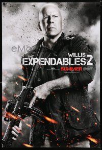 3b257 EXPENDABLES 2 teaser DS 1sh '12 great image of Bruce Willis w/gun!
