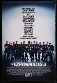 3b258 EXPENDABLES 3 advance DS 1sh '14 Sylvester Stallone, Mel Gibson, Jet Li & all-star cast!