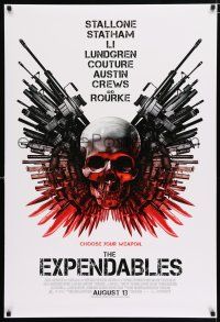 3b255 EXPENDABLES advance DS 1sh '10 Stallone, bullets, knives & guns, choose your weapon!