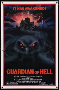 3b326 GUARDIAN OF HELL 1sh '85 L'Altro inferno, cool C.W. Taylor art of ghost mist w/evil eyes!