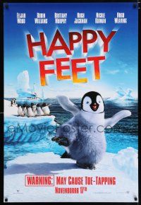 3b332 HAPPY FEET teaser DS 1sh '06 George Miller animated penguins!