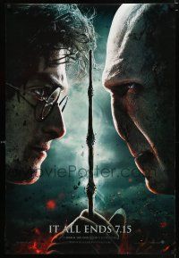 3b337 HARRY POTTER & THE DEATHLY HALLOWS PART 2 teaser DS 1sh '11 Radcliffe vs Ralph Fiennes!