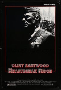 3b341 HEARTBREAK RIDGE 1sh '86 Clint Eastwood all decked out in uniform & medals!
