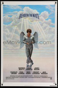 3b343 HEAVEN CAN WAIT 1sh '78 Lettick art of angel Warren Beatty wearing sweats, football!