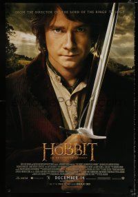 3b354 HOBBIT: AN UNEXPECTED JOURNEY int'l advance DS 1sh '12 great image of Martin Freeman as Bilbo!
