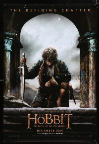3b356 HOBBIT: THE BATTLE OF THE FIVE ARMIES teaser DS 1sh '14 Martin Freeman as Bilbo Baggins!