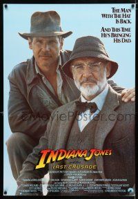 3b388 INDIANA JONES & THE LAST CRUSADE int'l 1sh '89 close-up of Harrison Ford & Sean Connery!