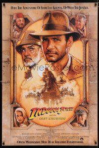 3b389 INDIANA JONES & THE LAST CRUSADE int'l advance 1sh '89 art of Ford & Sean Connery by Drew!