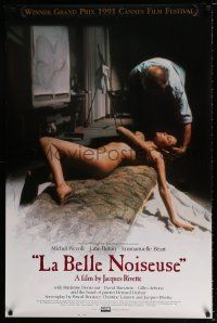 3b427 LA BELLE NOISEUSE 1sh '91 sexy naked Emmanuelle Beart helps famous French painter!