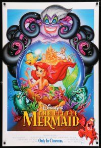 3b450 LITTLE MERMAID int'l advance DS 1sh R98 great image of Ariel & cast, Disney underwater cartoon
