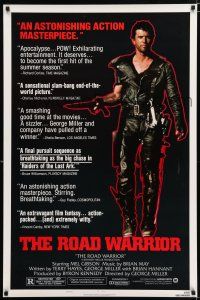3b467 MAD MAX 2: THE ROAD WARRIOR style B 1sh '82 Mel Gibson returns as Mad Max!
