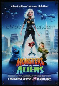 3b502 MONSTERS VS ALIENS advance DS 1sh '09 DreamWorks, alien problem, monster solution!