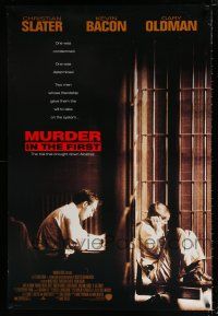 3b517 MURDER IN THE FIRST DS 1sh '95 lawyer Christian Slater, incarcerated Kevin Bacon!