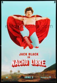 3b522 NACHO LIBRE front teaser DS 1sh '06 wacky image of Mexican luchador wrestler Jack Black!