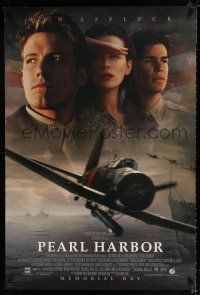 3b555 PEARL HARBOR advance DS 1sh '01 Ben Affleck, Kate Beckinsale + World War II fighter plane!