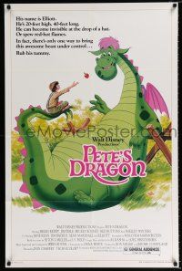 3b561 PETE'S DRAGON 1sh R84 Walt Disney, Helen Reddy, colorful art of Pete & Elliott!